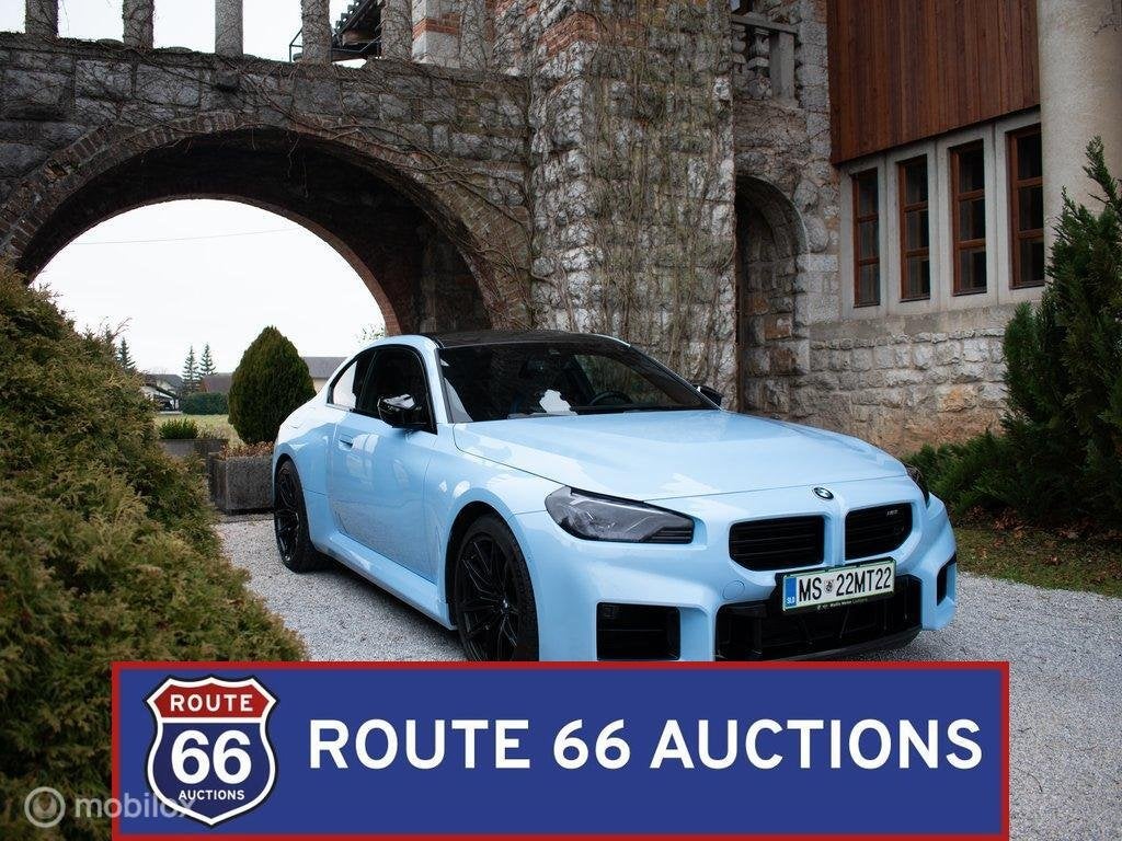 BMW M2 | 2023 | Route 66 Auctions, Auto's, BMW, Bedrijf, Te koop, 2-Serie, Benzine, Overige carrosserieën, Handgeschakeld, Zwart