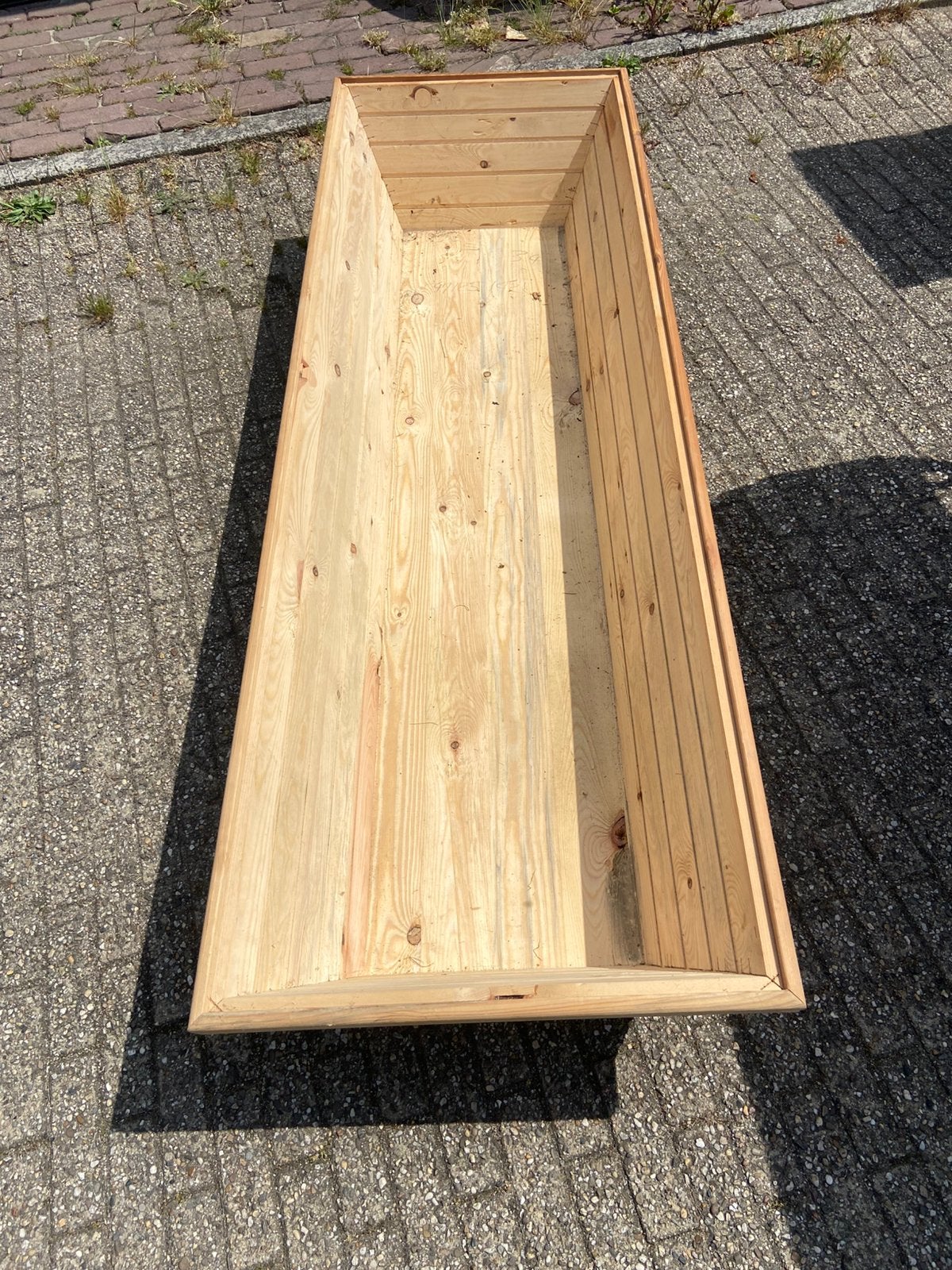 Nieuwe grote grenen plantenbakken 200 x 60 cm, Ophalen, 100 cm of meer, Rechthoekig, Hout