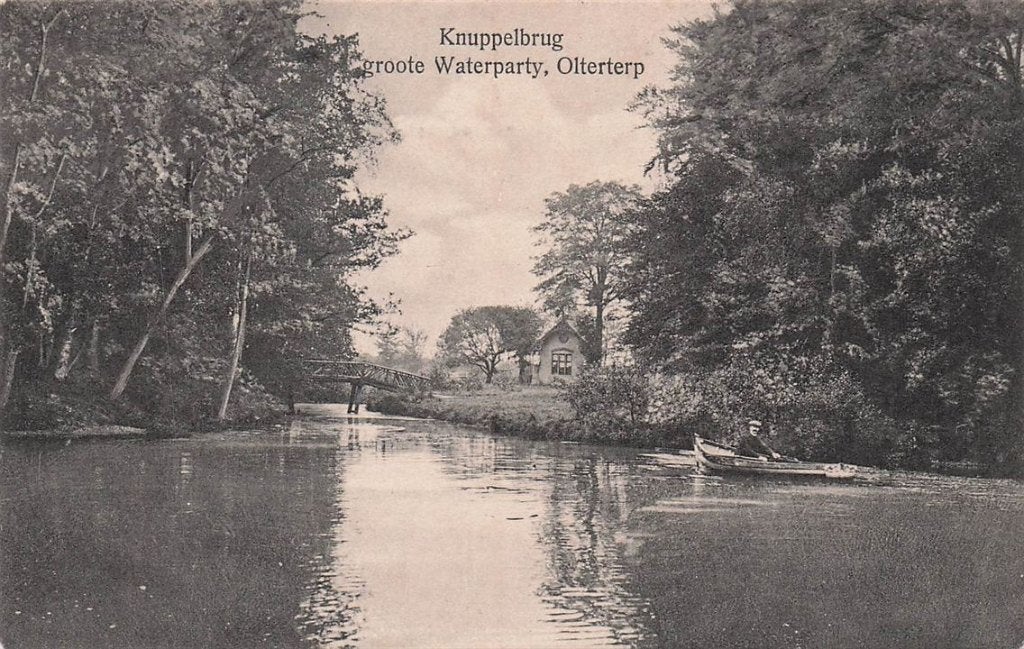 703-440-031 Knuppelbrug Groote Waterparty Olterterp, Verzamelen, Ophalen of Verzenden, Voor 1920, Friesland