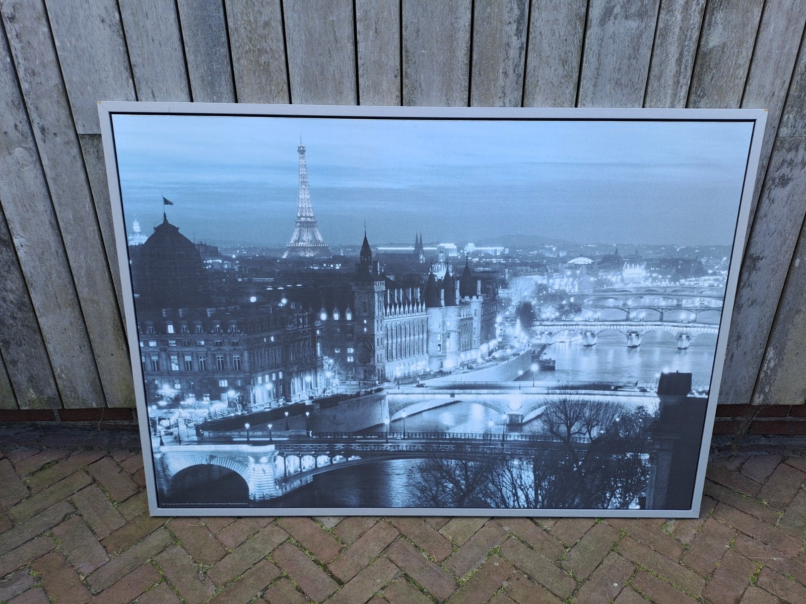 Schilderij stadsgezicht Parijs met Eiffeltoren, Ophalen, Doek, Realistisch, Print