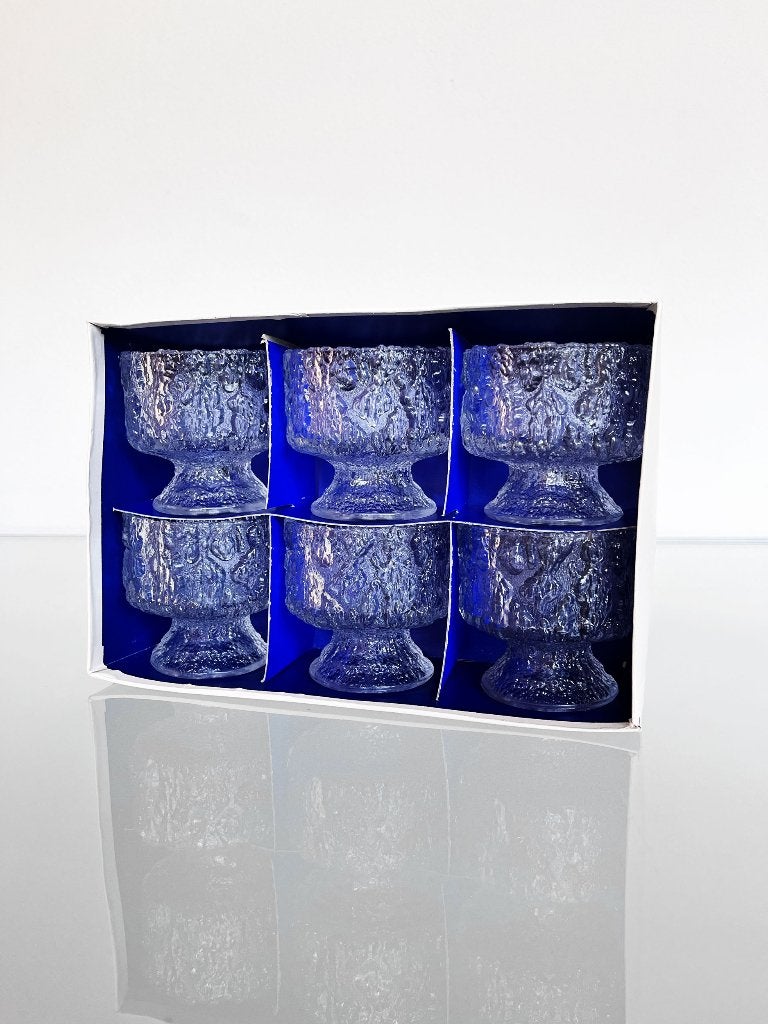 Set van zes vintage Scandinavische waterglazen, Glas of Glazen, Ophalen of Verzenden, Overige stijlen, Glas