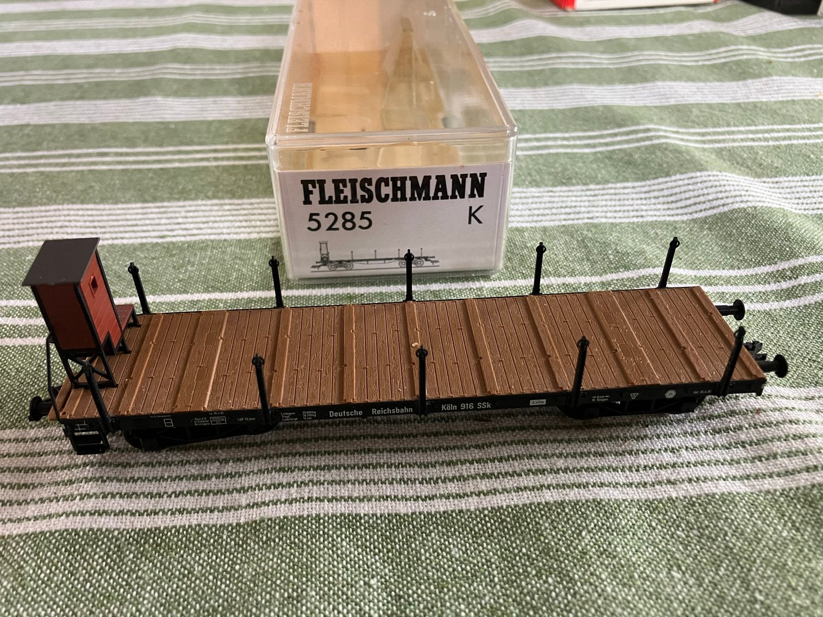 Fleischmann 5285 K Platte Wagen Deutsche Reichsbahn, Gelijkstroom, Fleischmann, Wagon, Ophalen of Verzenden