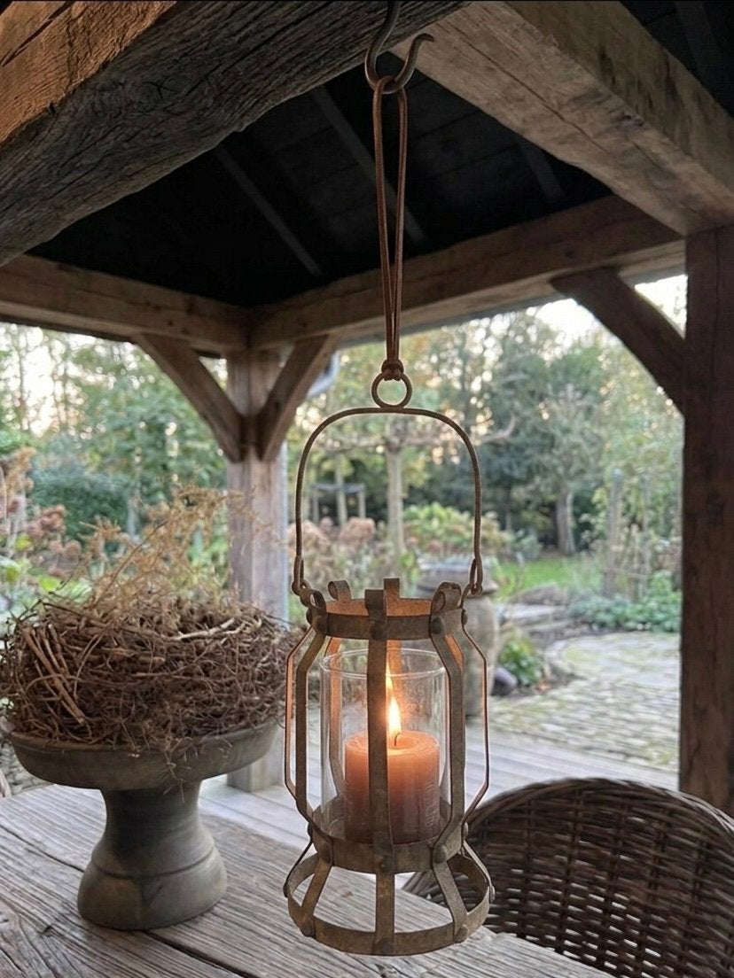 Stoer industrieel windlicht, Ophalen of Verzenden