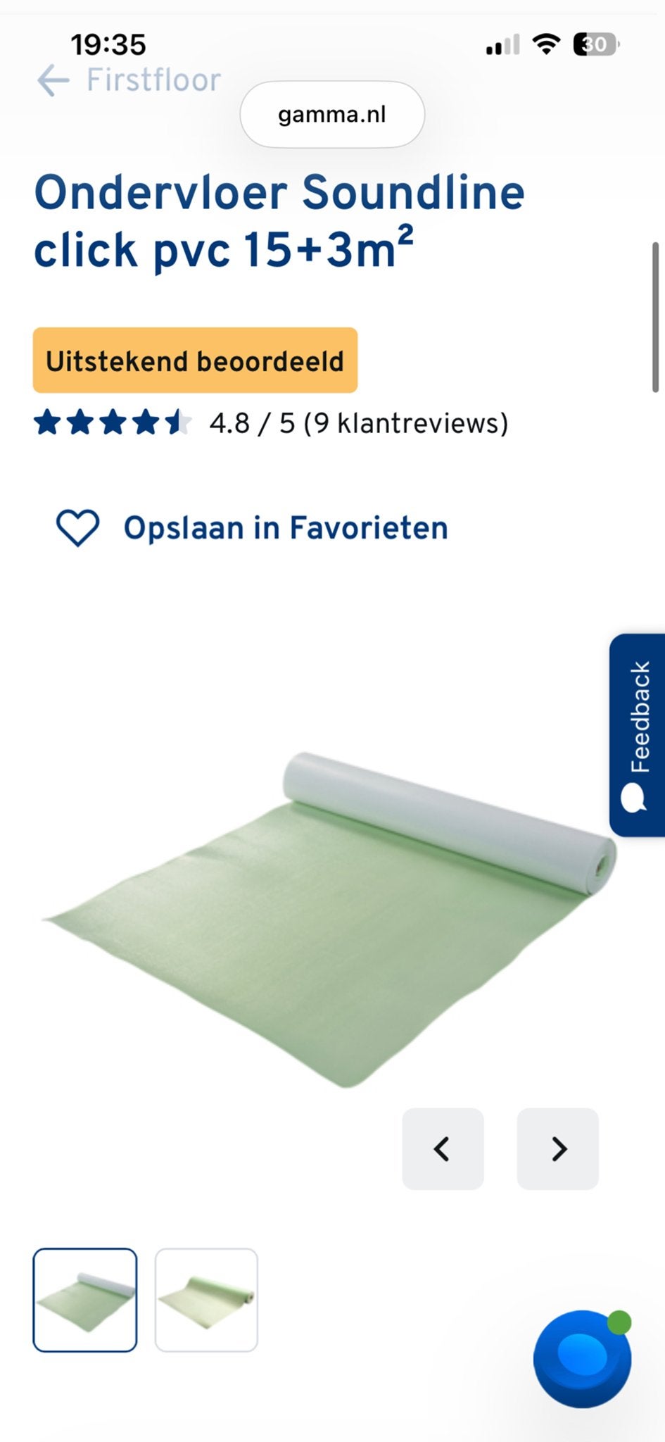 Ondervloer Soundline click pvc- gratis ophalen, Ophalen, Wit, Overige typen, Nieuw