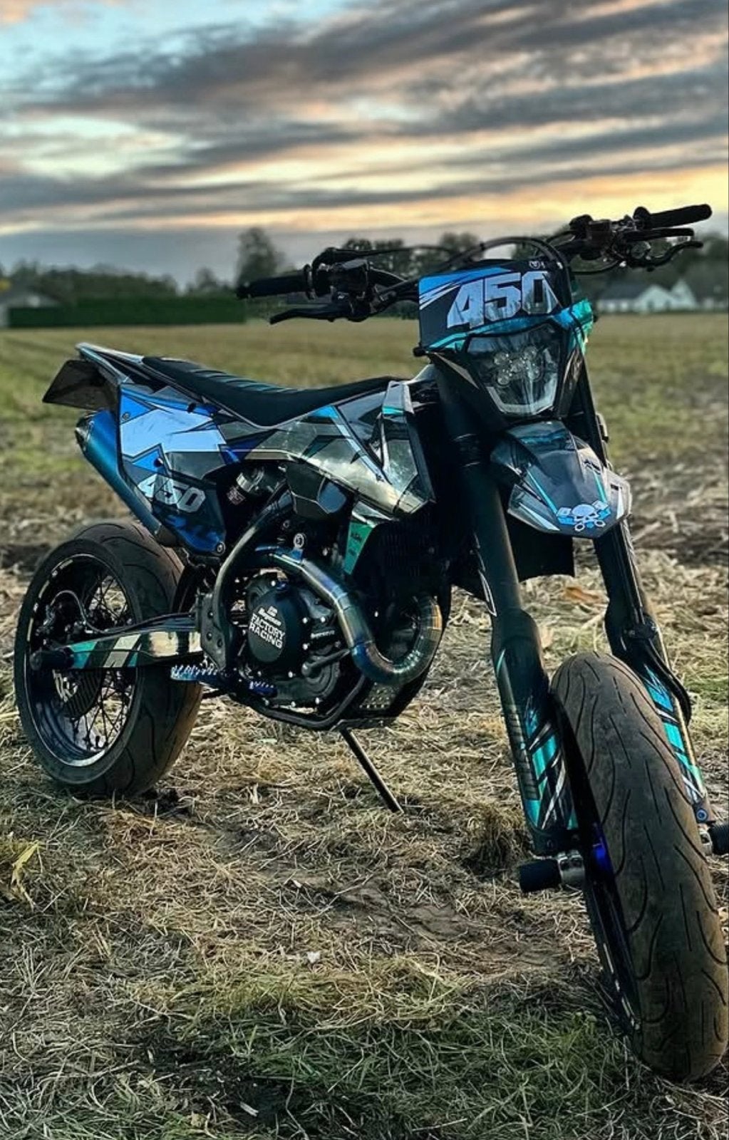 KTM Supermoto Kappenset - Blauw/Zwart grenzgeanger, Ophalen, Gebruikt