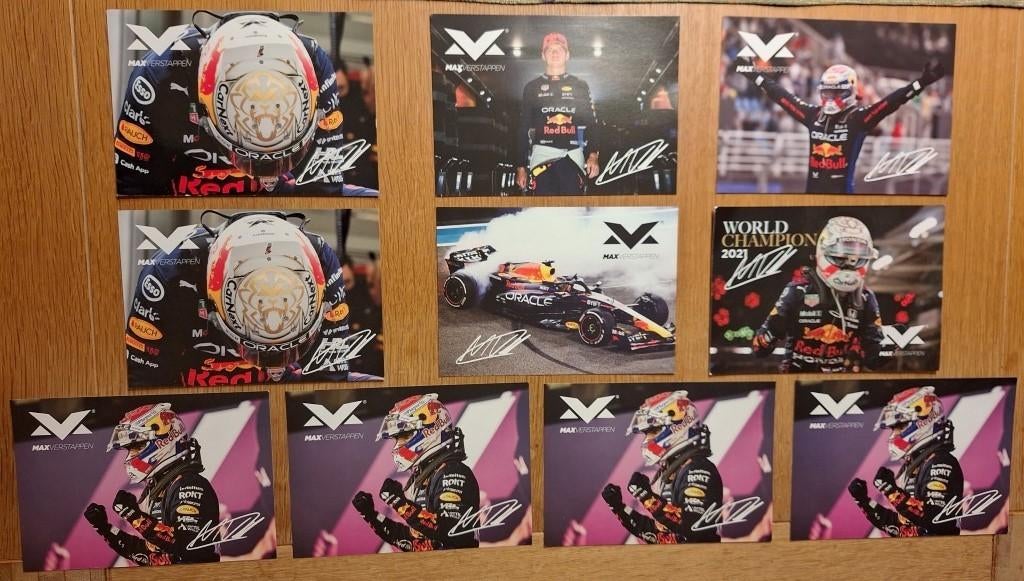 Max Verstappen Kaarten voorzien van handtekening (10 stuks), Verzamelen, Ophalen of Verzenden, Nieuw