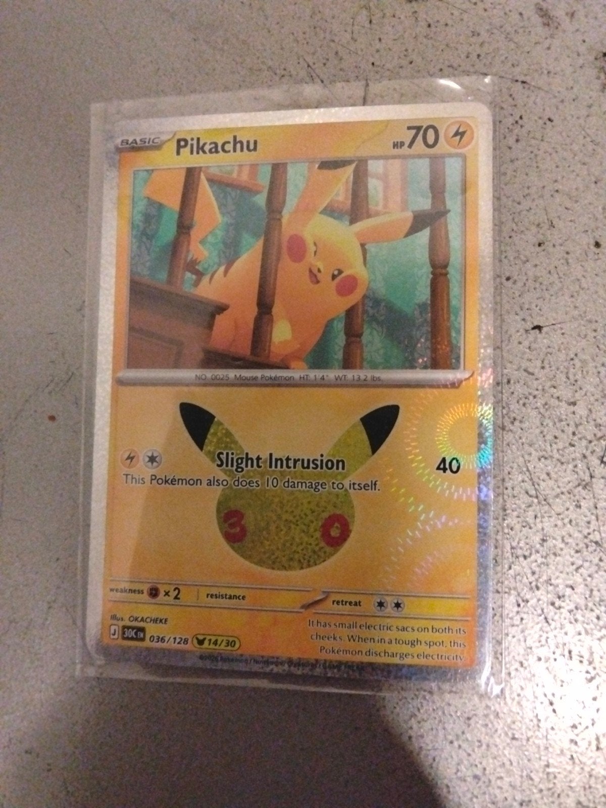 Pikachu Pokémon Kaart - Basic HP70 - Zeldzaam, Hobby en Vrije tijd, Ophalen of Verzenden, Nieuw, Losse kaart, Foil