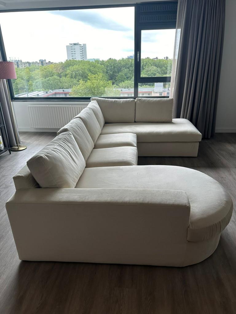 Bank u-vorm, Huis en Inrichting, Ophalen, Zo goed als nieuw, Vierpersoons of meer, Stof