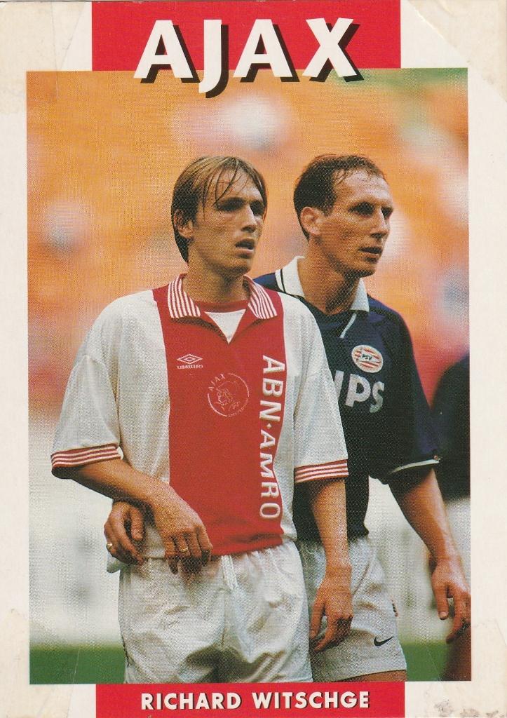 kaart Richard Witschge Ajax (AFC Ajax cards nr 3 96/97), Ophalen of Verzenden, Gebruikt, Ajax, Poster, Plaatje of Sticker