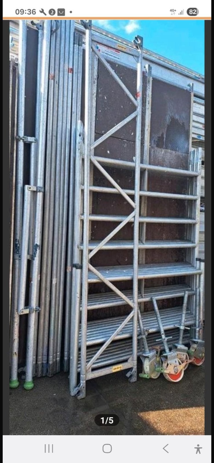 Layher Rolsteiger stahoogte 9,25, Ophalen of Verzenden, Gebruikt, Overige typen, 5 meter of hoger