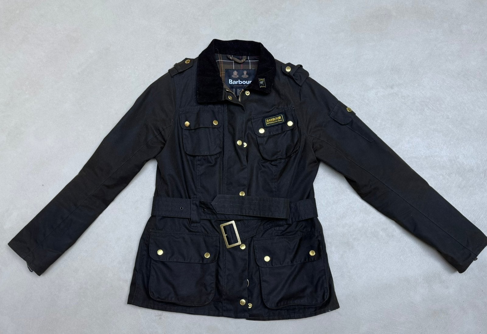 Barbour International - waxjas - maat 38, Ophalen of Verzenden, Zo goed als nieuw, Maat 38/40 (M), Bruin