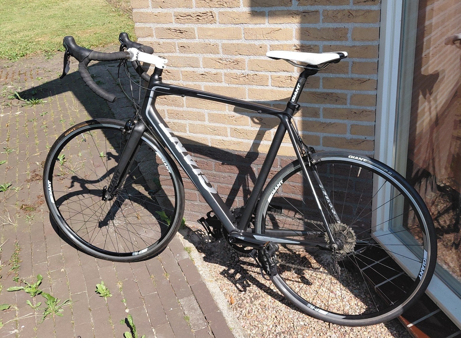 Giant racefiets, maat 58, Shimano 105, z.g.a.n., Fietsen en Brommers, Fietsen | Racefietsen, Ophalen, Velgrem, Aluminium, Giant