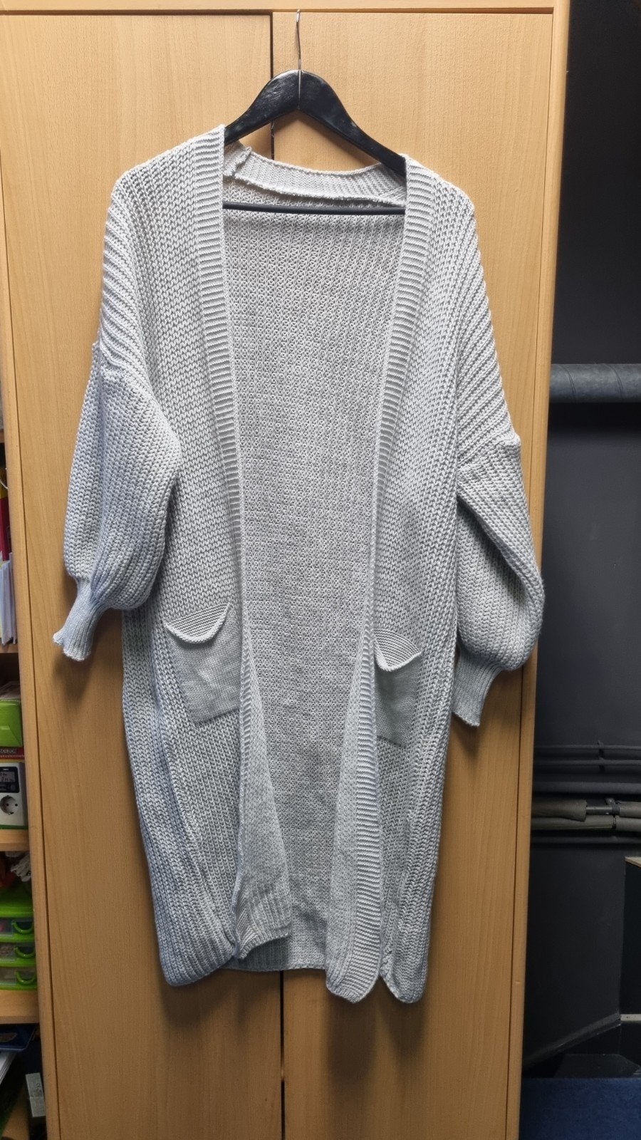 Mooi lang grijs vest, maat 46/48, lengte 112 cm, Ophalen of Verzenden, Zo goed als nieuw, Maat 46/48 (XL) of groter, Grijs