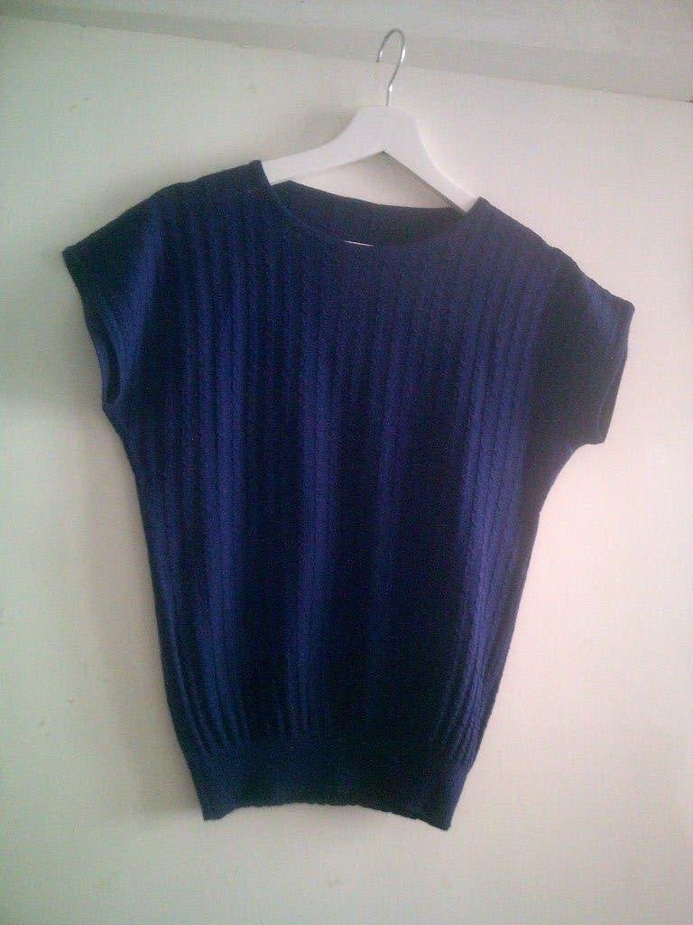 blauwe spencer vintage, Verzenden, Gedragen, Blauw