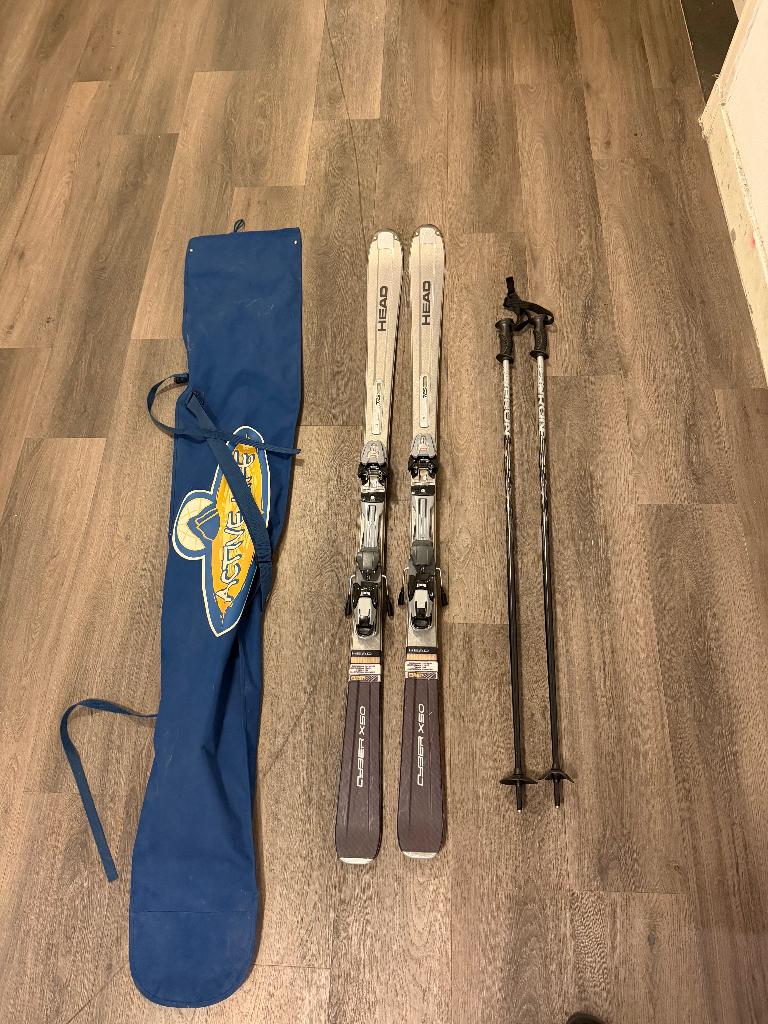 Head Cyber X50 ski's met stokken en tas, Sport en Fitness, Skiën en Langlaufen, Ophalen, 160 tot 180 cm, Gebruikt, Skiën