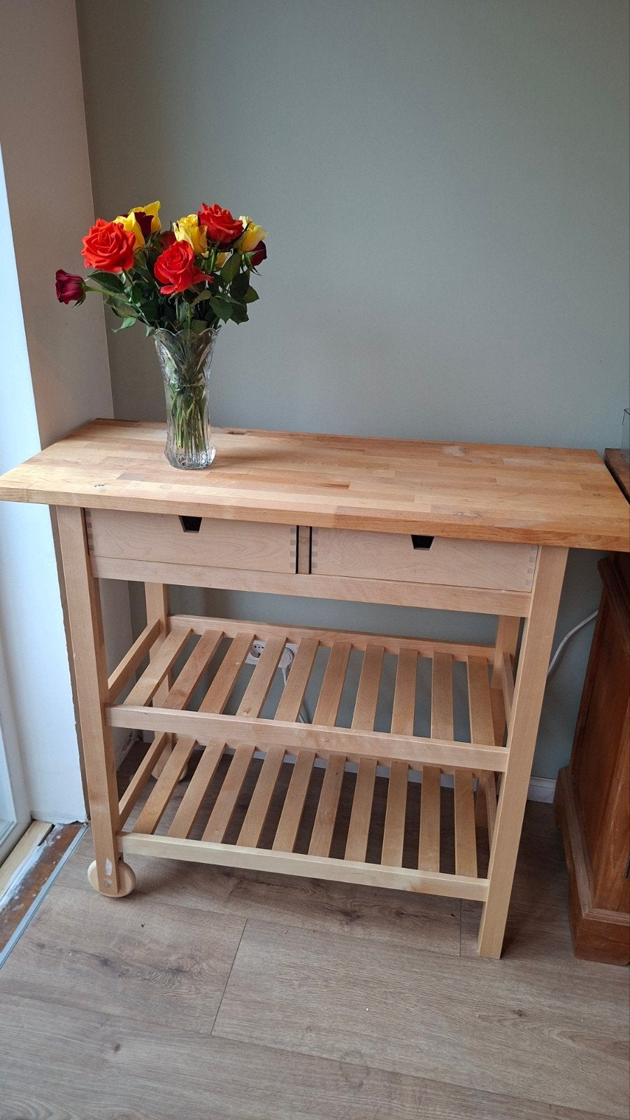 Roltafel Ikea, Huis en Inrichting, Ophalen, Hout, Keukentrolley, Zo goed als nieuw