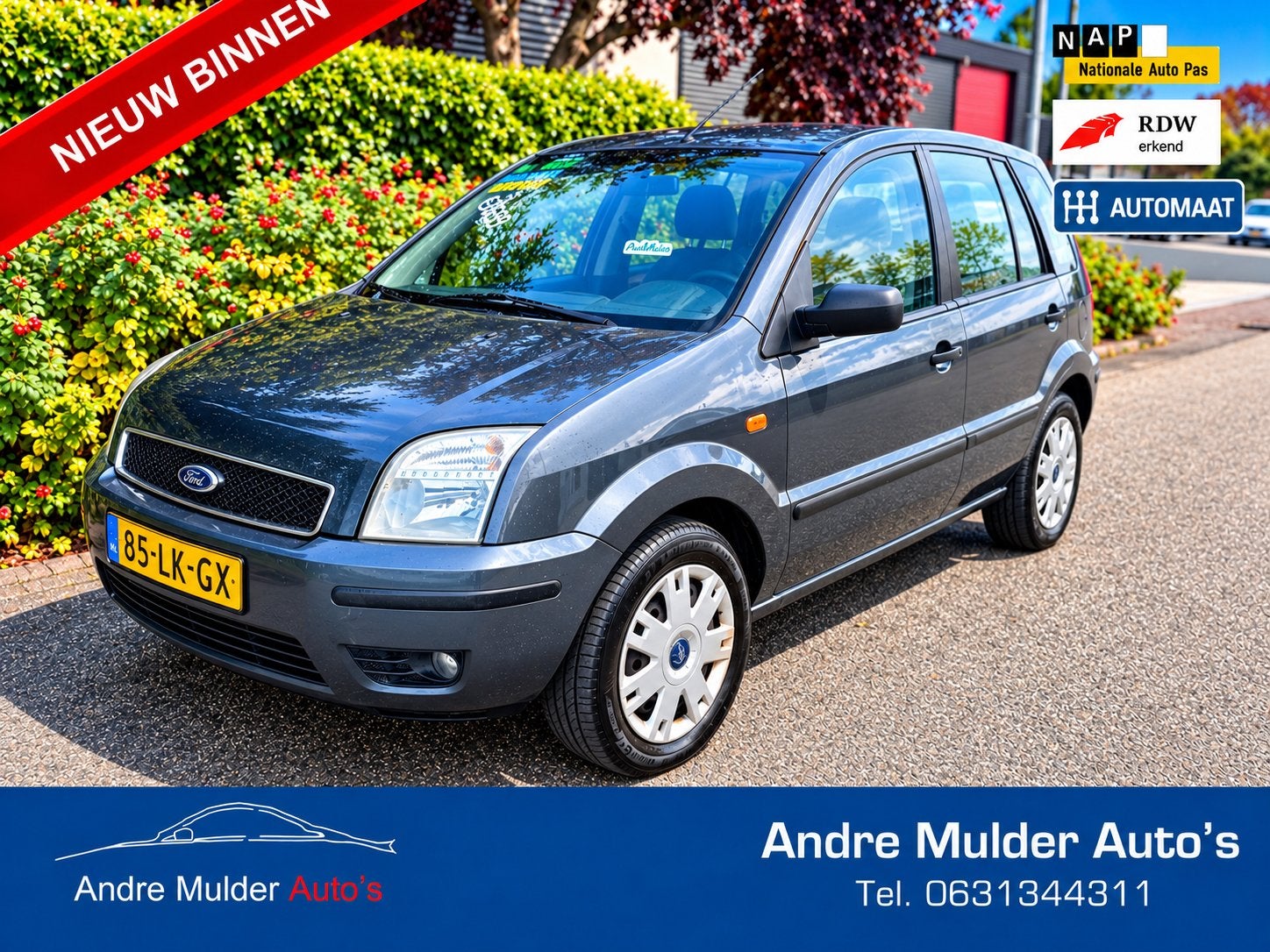 Ford Fusion 1.4 16V Automaat 2003 Grijs Nieuwe Apk weinig km, 40 €/maand, Origineel Nederlands, Bedrijf, Euro 4
