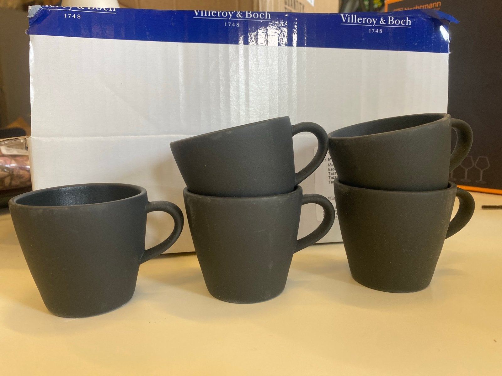 Villeroy & Boch Manufacture Rock Espressokopjes - 5 stuks, Keramiek, Onbekend, Nieuw, Ophalen of Verzenden