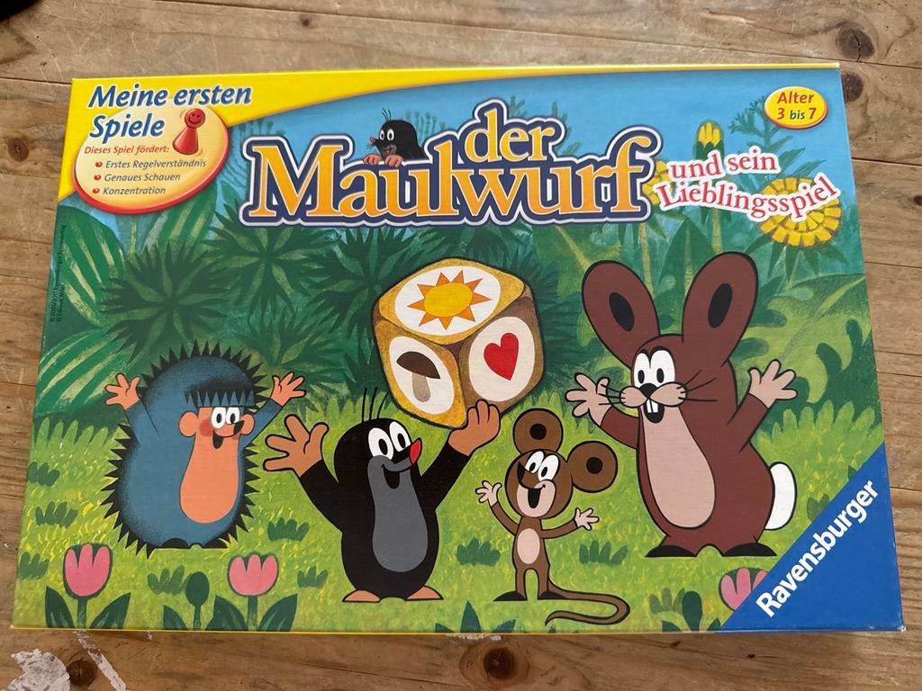 Der Maulwurf: Leuke variant mens erger je niet voor kinderen, Drie of vier spelers, Ophalen of Verzenden, Zo goed als nieuw