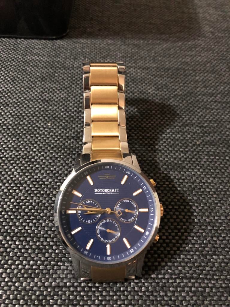 Rotorcraft Horloge - Tweekleurig, Blauwe Wijzerplaat, Staal, Polshorloge, Zo goed als nieuw, Ophalen