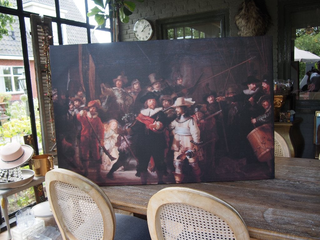 XL Canvas Schilderij De Nachtwacht Rembrandt van Rijn, Ophalen, Gebruikt, Schilderij, 100 tot 125 cm