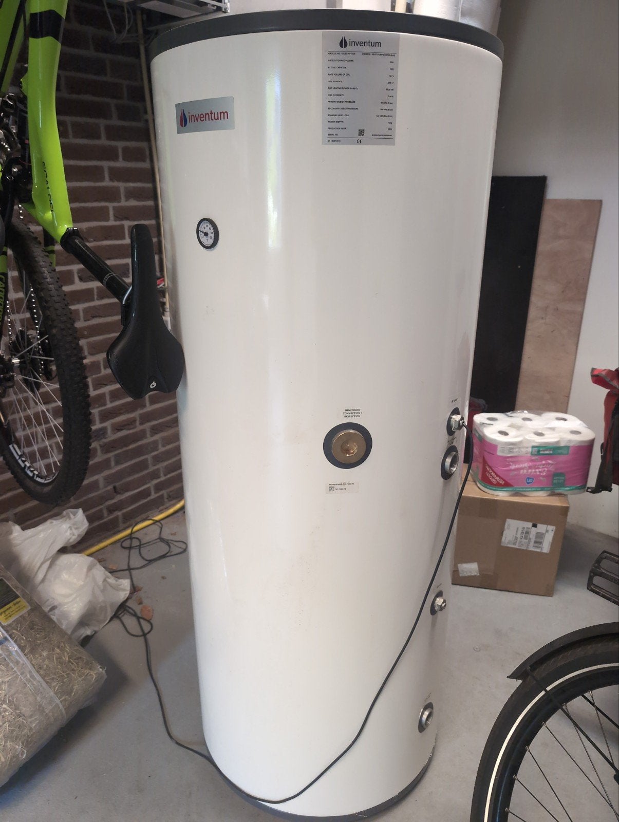 Inventum boilervat voor warmtepompen 200L, Doe-het-zelf en Verbouw, Verwarming en Radiatoren, Ophalen, Overige typen, Nieuw, 60 tot 150 cm