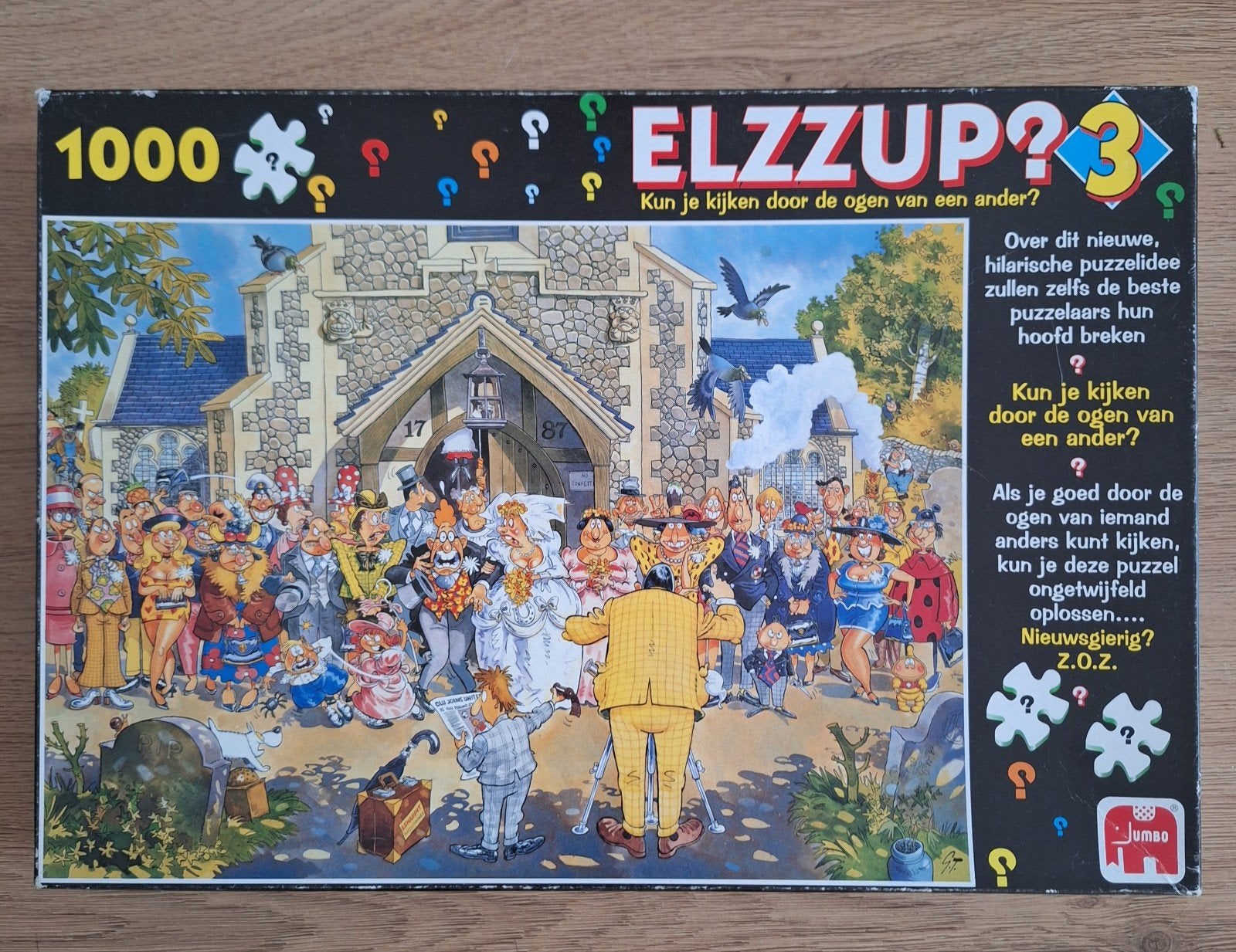 Jumbo ELZZUP? 3 Puzzel 1000 stukjes - Bruiloft, Hobby en Vrije tijd, Denksport en Puzzels, Ophalen of Verzenden, 500 t/m 1500 stukjes