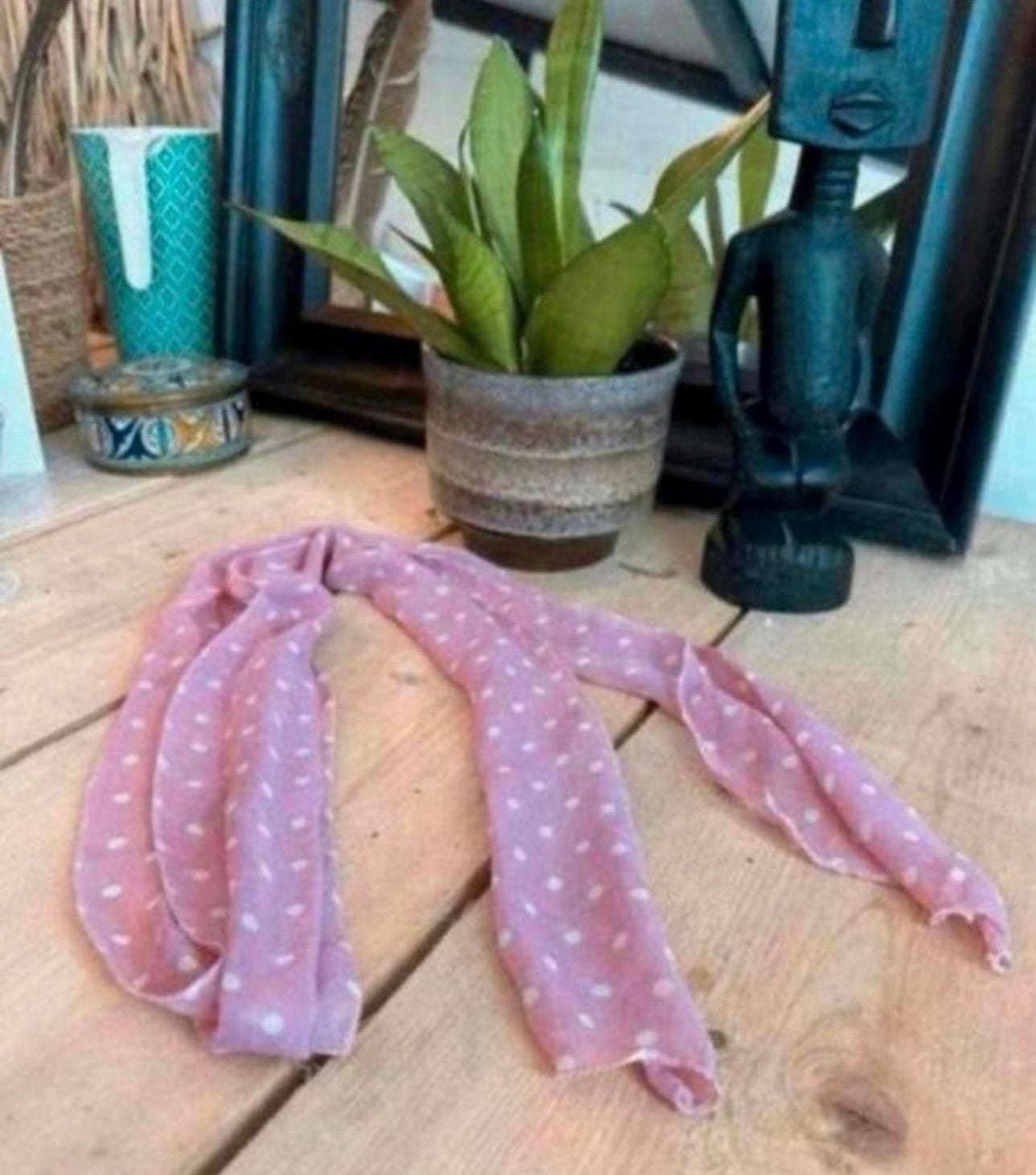 Nieuwe roze sjaal met witte stippen / polkadot, Ophalen of Verzenden, Zo goed als nieuw, Sjaal
