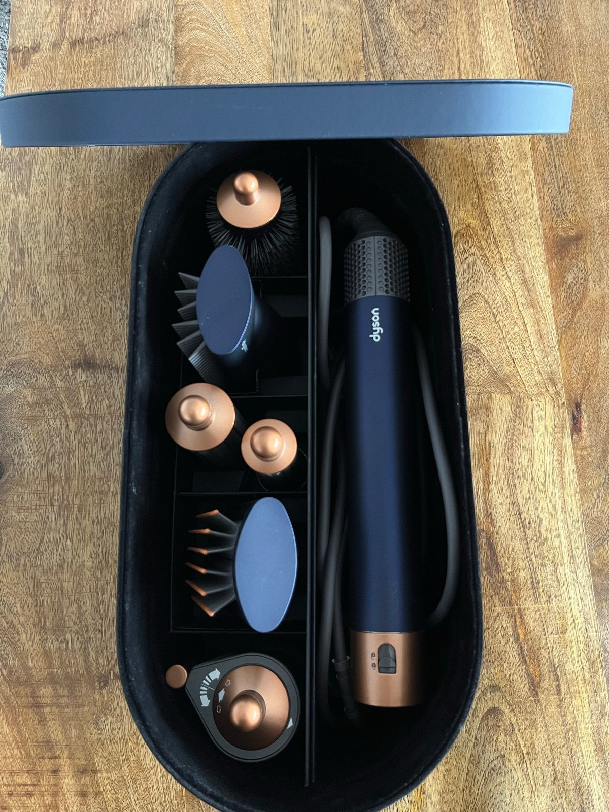 Dyson Airwrap Complete Long in Prussian Blue/Rich Copper, Ophalen, Zo goed als nieuw, Haarverzorging