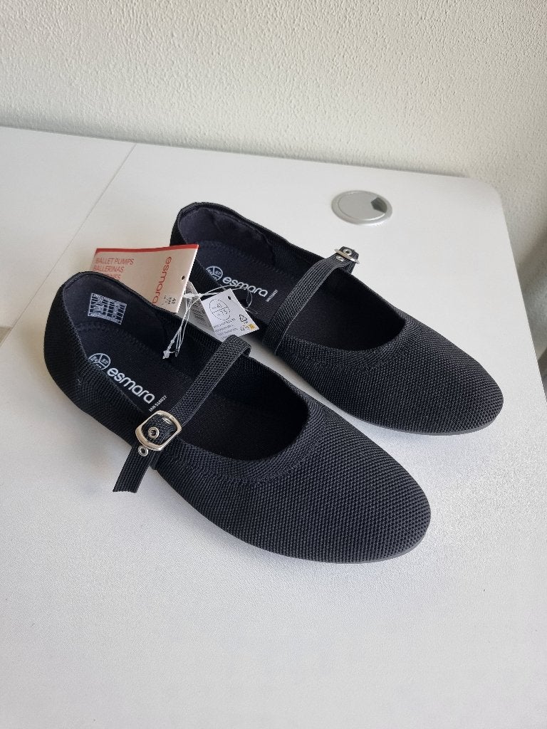 NIEUW: Dames Ballerina's, Zwart - Maat 41, Zwart, Nieuw, Ballerina's, Ophalen of Verzenden