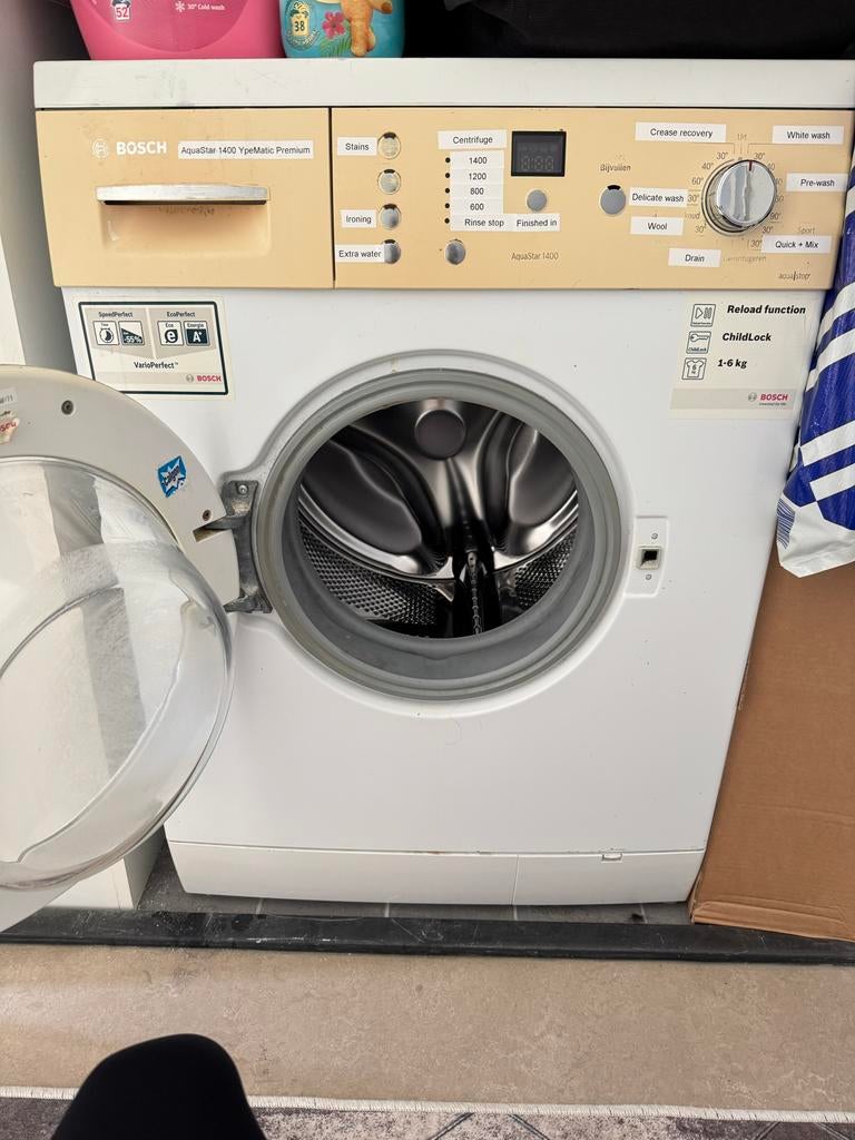 Bosch AquaStar 1400 Wasmachine - 6kg, 1400 toeren, Witgoed en Apparatuur, Ophalen, Zo goed als nieuw, Voorlader, Kort programma