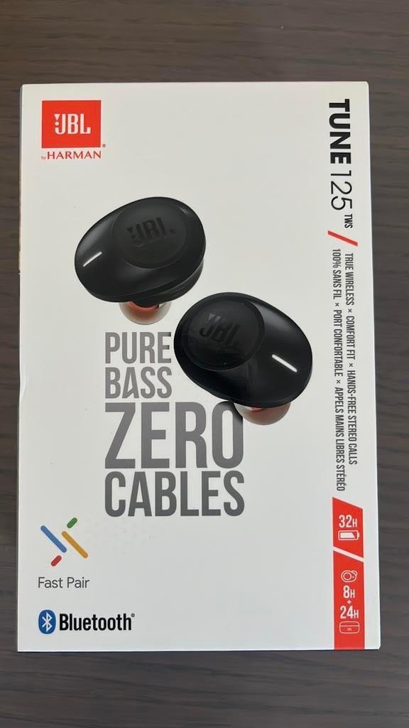 JBL Tune 125 tws, Zwart, In gehoorgang (in-ear), Nieuw, Ophalen of Verzenden