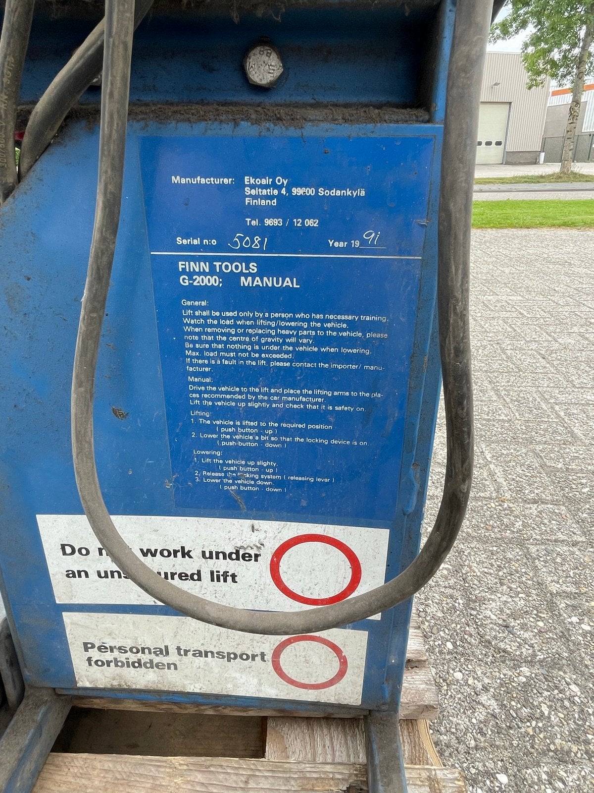 Poets/schuur brug Finn Tools G-2000  - Bouwjaar 1991, Auto diversen, Ophalen, Gebruikt