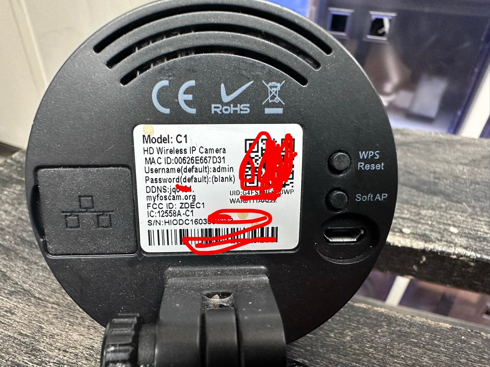 Foscam model C1, Ophalen of Verzenden, Gebruikt, Binnencamera