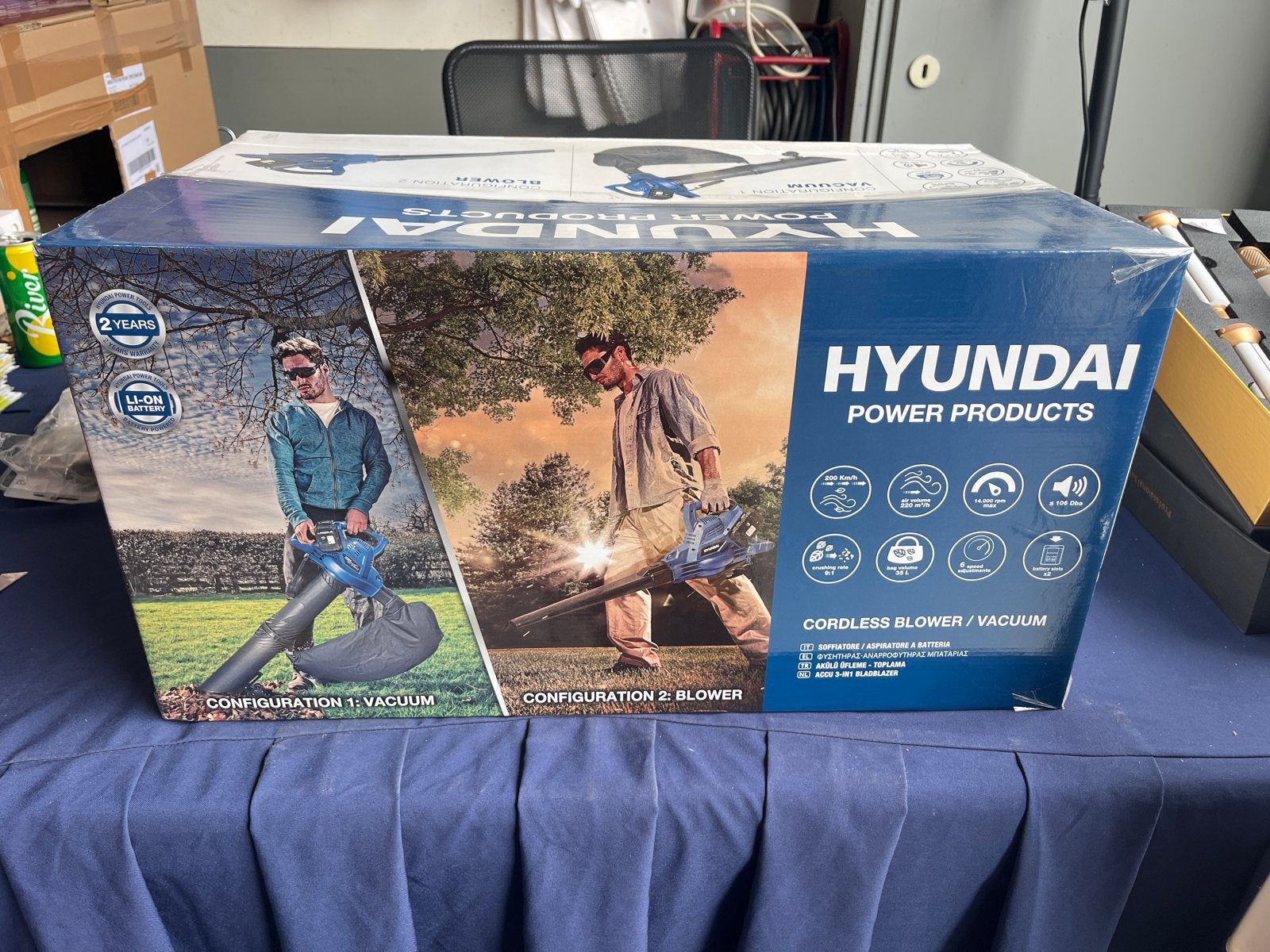 Hyundai Accu Bladblazer en Bladzuiger 2-in-1 (excl. accu), Tuin en Terras, Bladblazers, Nieuw, Ophalen of Verzenden, Met opvangzak