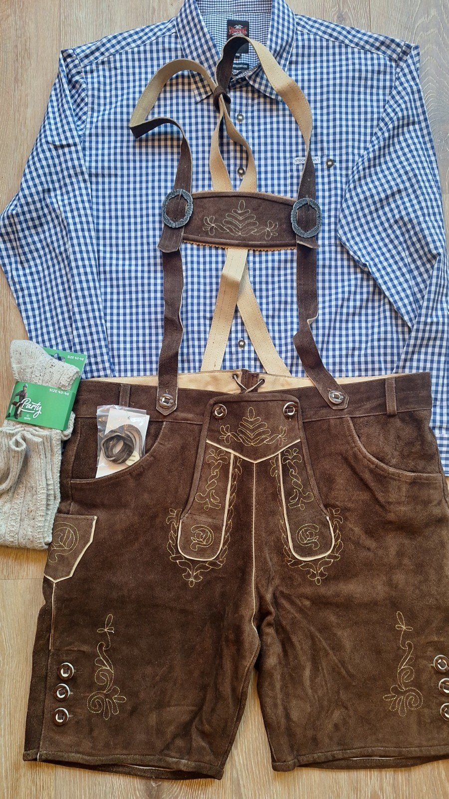 Lederhose 58 overhemd kousen oktoberfeest, Ophalen, Zo goed als nieuw, Overige maten