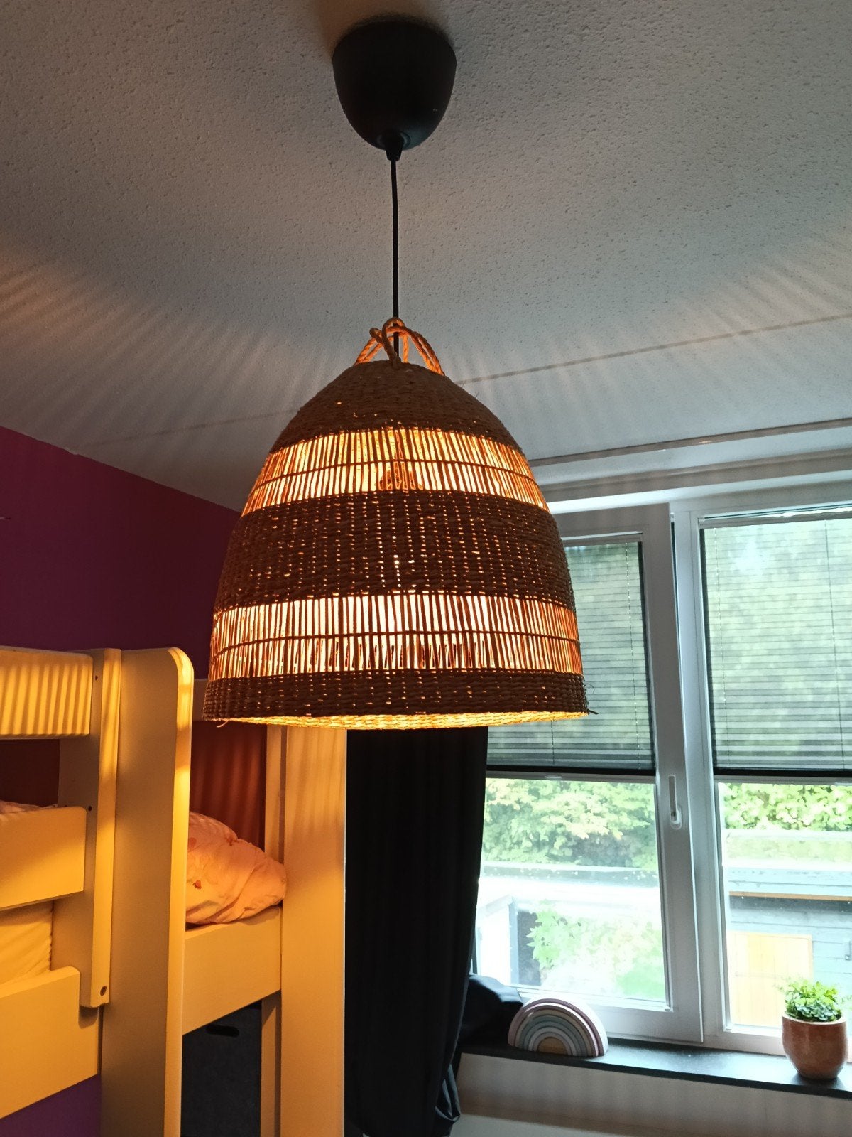Rotan hanglamp - sfeervolle verlichting, Ophalen, Bohemian, Natuurlijk, Scandinavisch, Natuurlijk materiaal, E27 (groot)