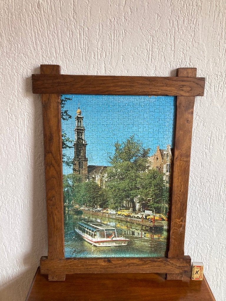 vintage Westertoren Westerkerk in puzzelstukjes sixties '60, Bijzondere lijst, Paneel, Overige technieken, Ophalen of Verzenden