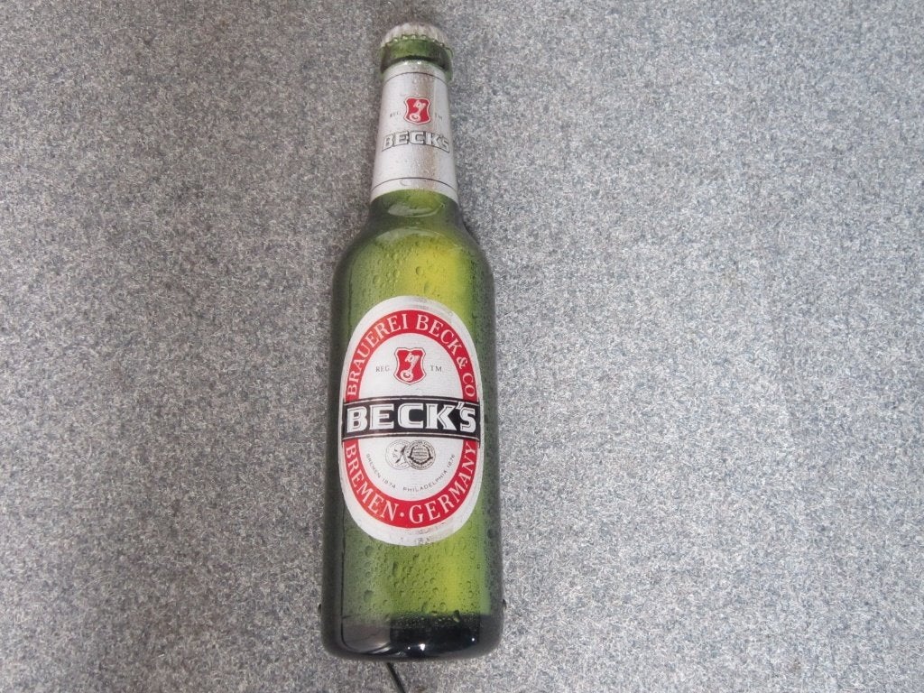 BECKS BIER LAMP LICHTRECLAME, Verzamelen, Biermerken, Ophalen, Zo goed als nieuw, Overige typen, Overige merken