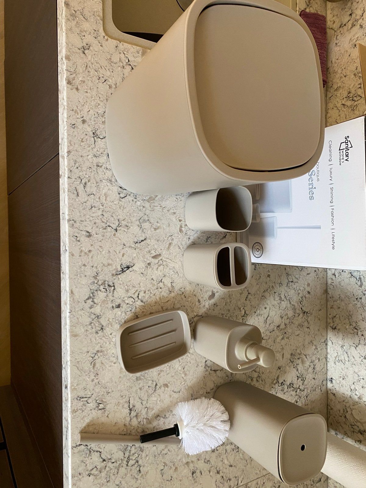 Complete badkameraccessoires set - Beige, Ophalen, Zo goed als nieuw, Beige, Overige typen