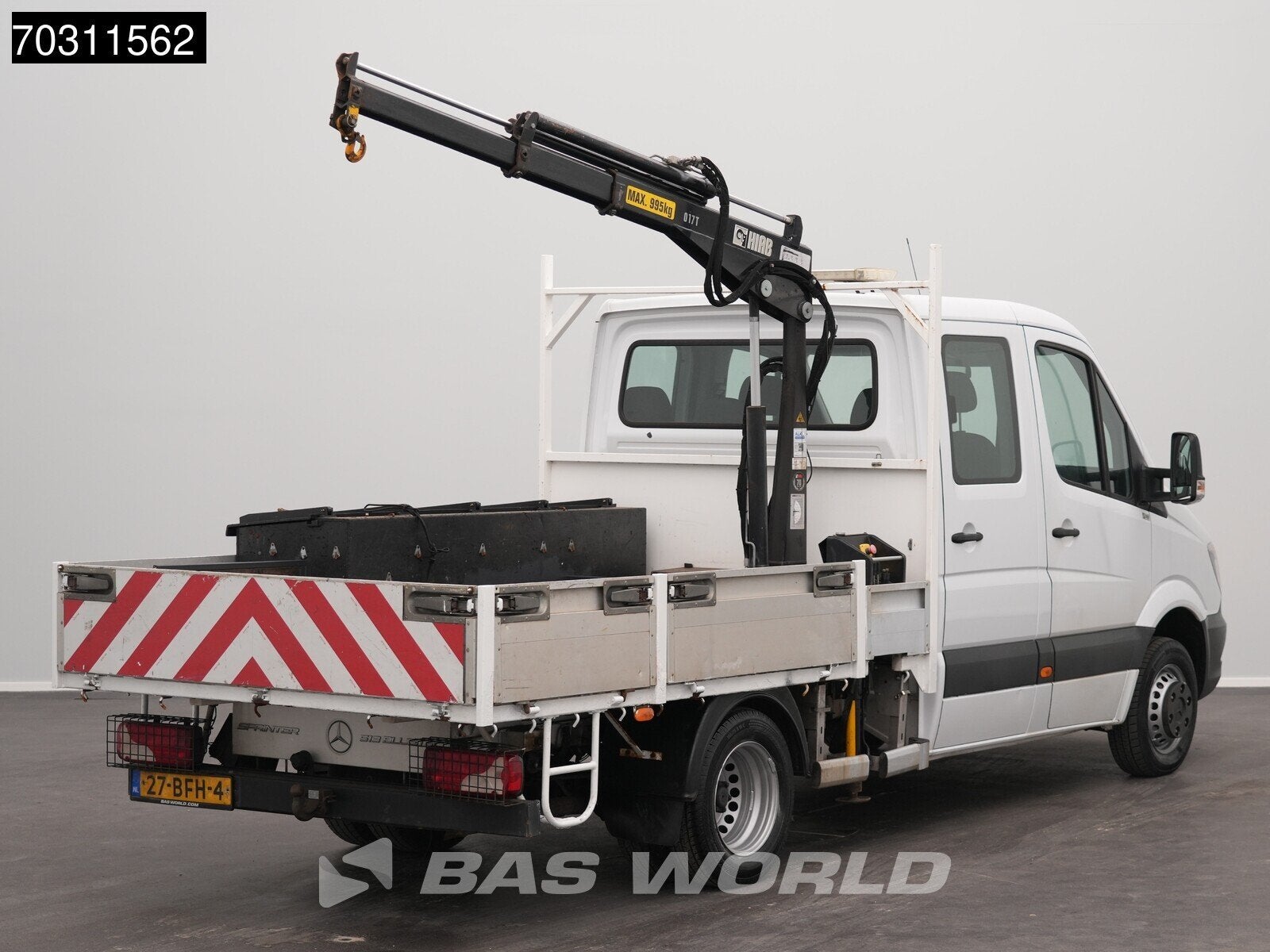 Mercedes Sprinter 513 CDI Automaat Euro6 Kraanwagen HIAB 017, Auto's, Bestelauto's, Automaat, Stof, Gebruikt, Euro 6