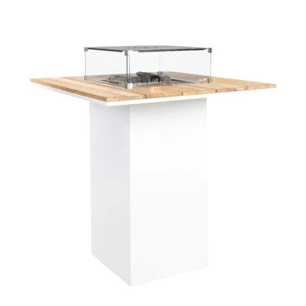 2 x Cosiloft 100 bartafel wit/teak - Nieuw in doos, Ophalen, Nieuw, Vierkant, Hout