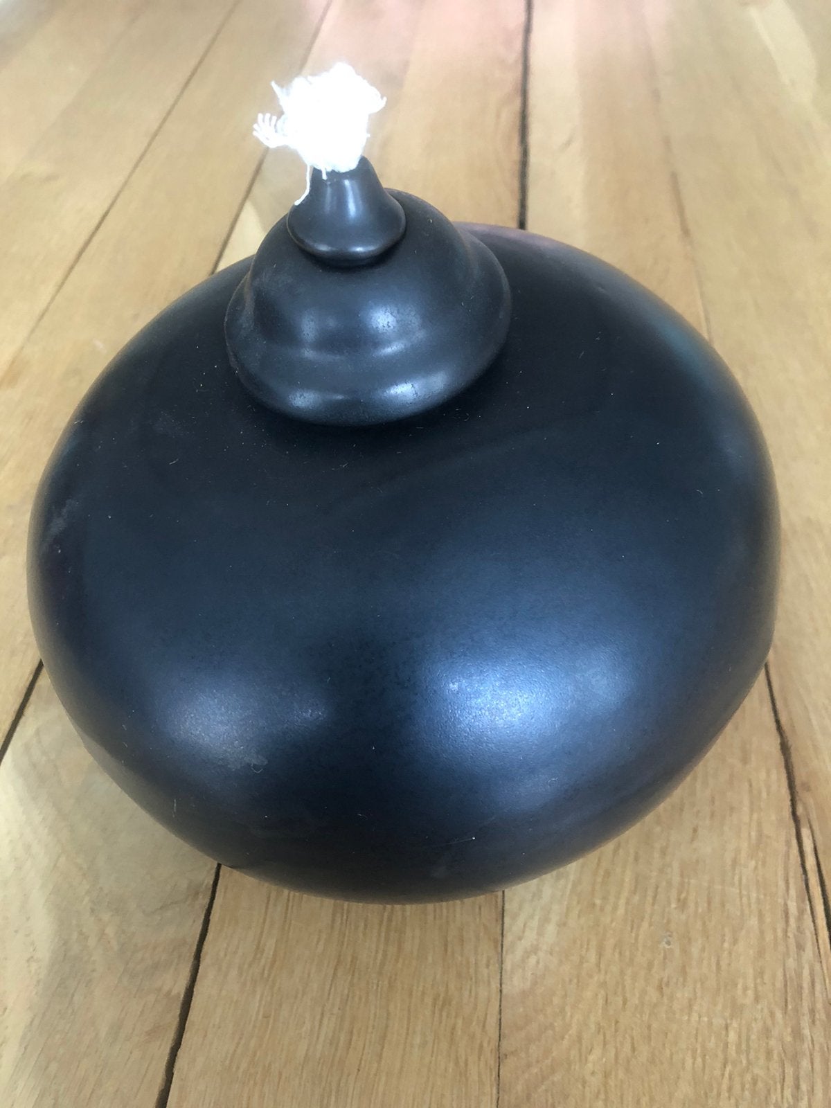 Olielamp antraciet grijs, diameter 21 en hoog 21 cm, Ophalen of Verzenden