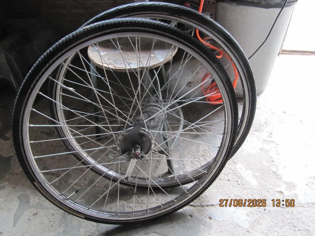 FIETSWIELEN VOOR EN ACHTERWIEL 28 INCH, Fietsen en Brommers, Fietsonderdelen, Wiel, Gebruikt, Staal, Ophalen of Verzenden