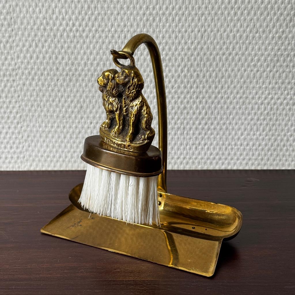 Vintage Kleine Decoratieve Blik en Veger met Spaniels, Hond, Antiek en Kunst, Ophalen of Verzenden