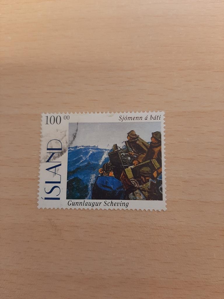IJsland zeelieden op boot, Verzenden, IJsland, Gestempeld