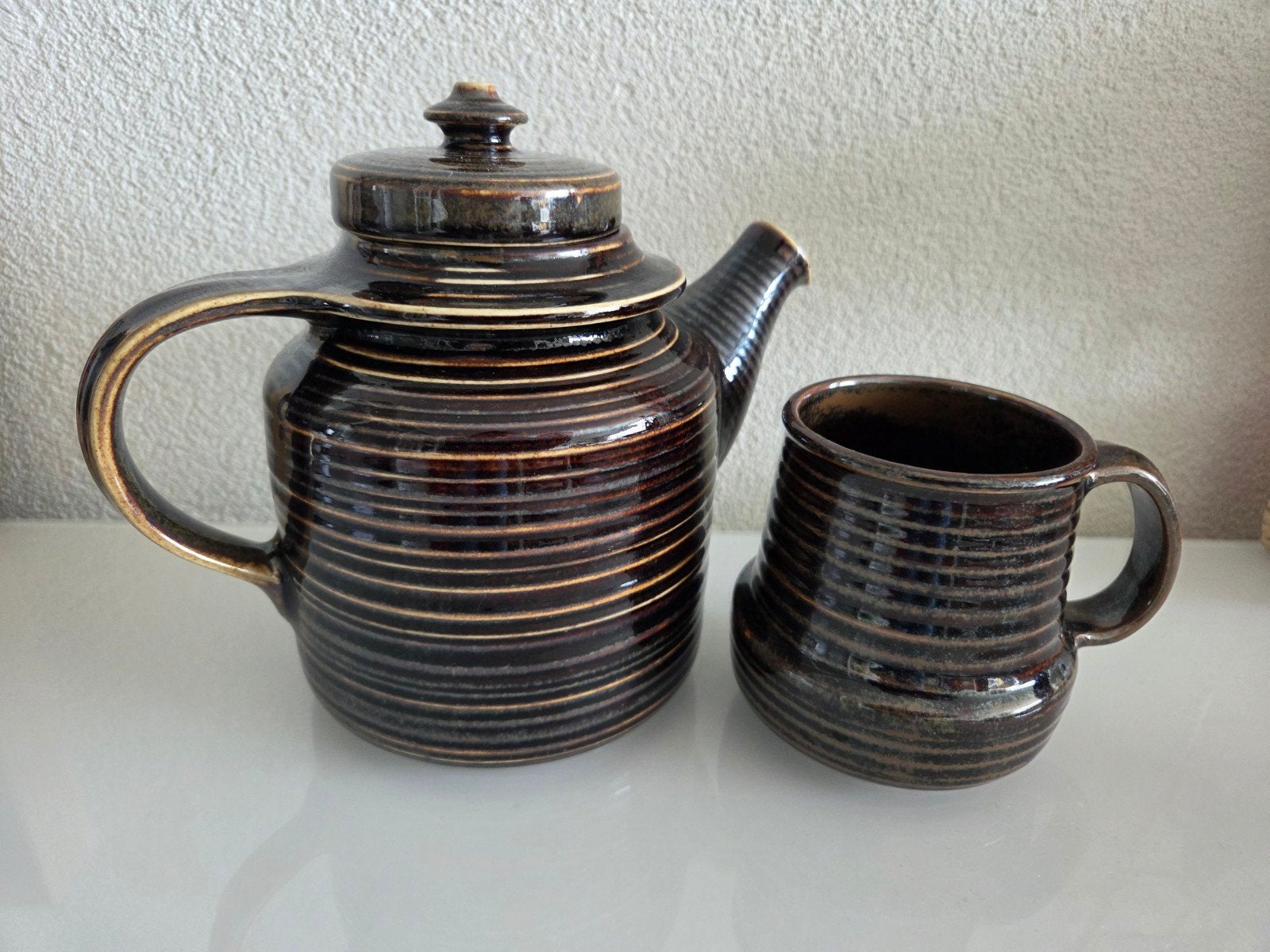 Mahonki koffie/thee pot en kopjes, Ophalen of Verzenden