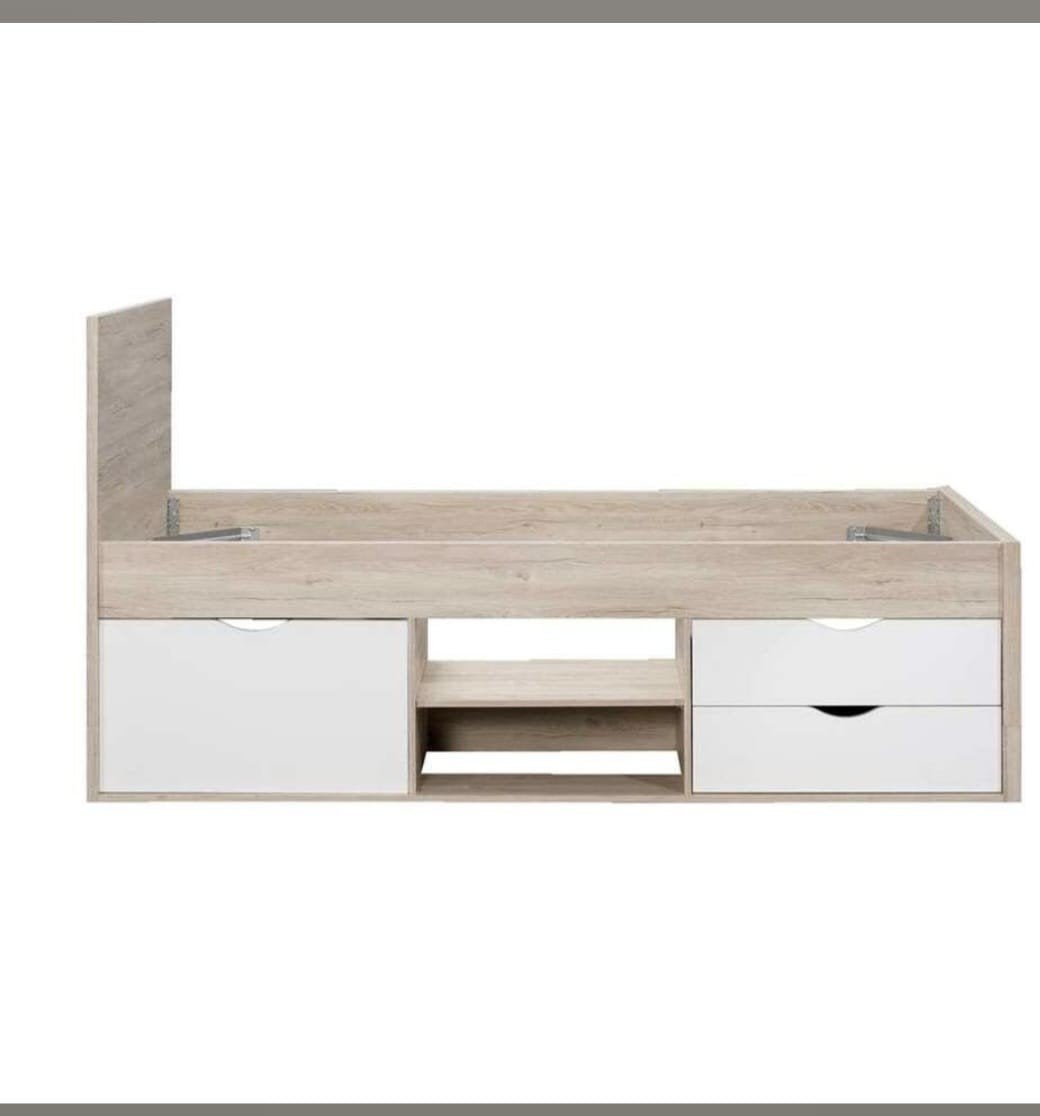 Eenpersoonsbed Tempo met opbergruimte en lattenbodem, Ophalen, Gebruikt, 90 cm, Eenpersoons