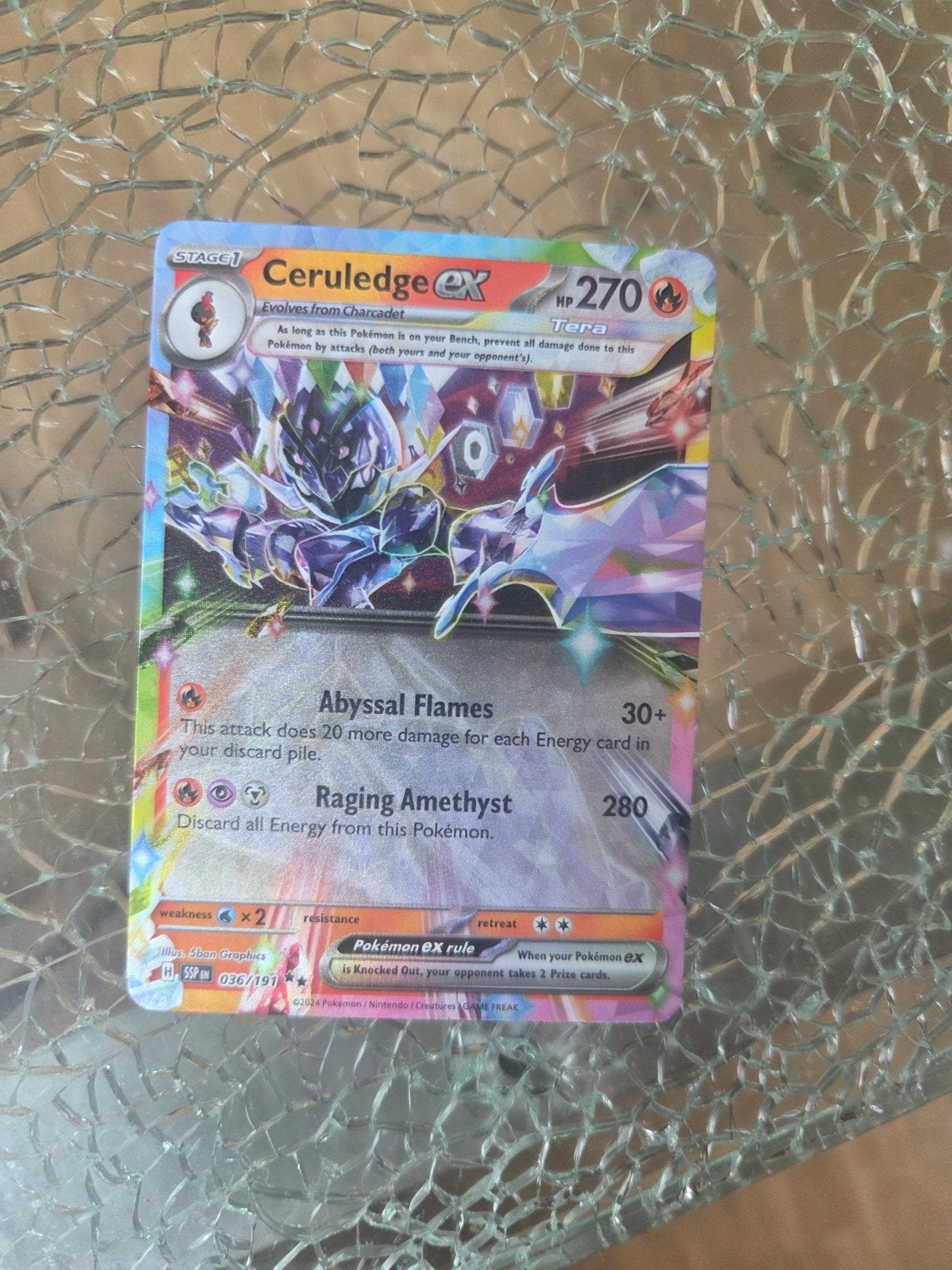 Ceruledge ex Tera Pokémon Kaart 036/197, Ophalen, Zo goed als nieuw, Losse kaart