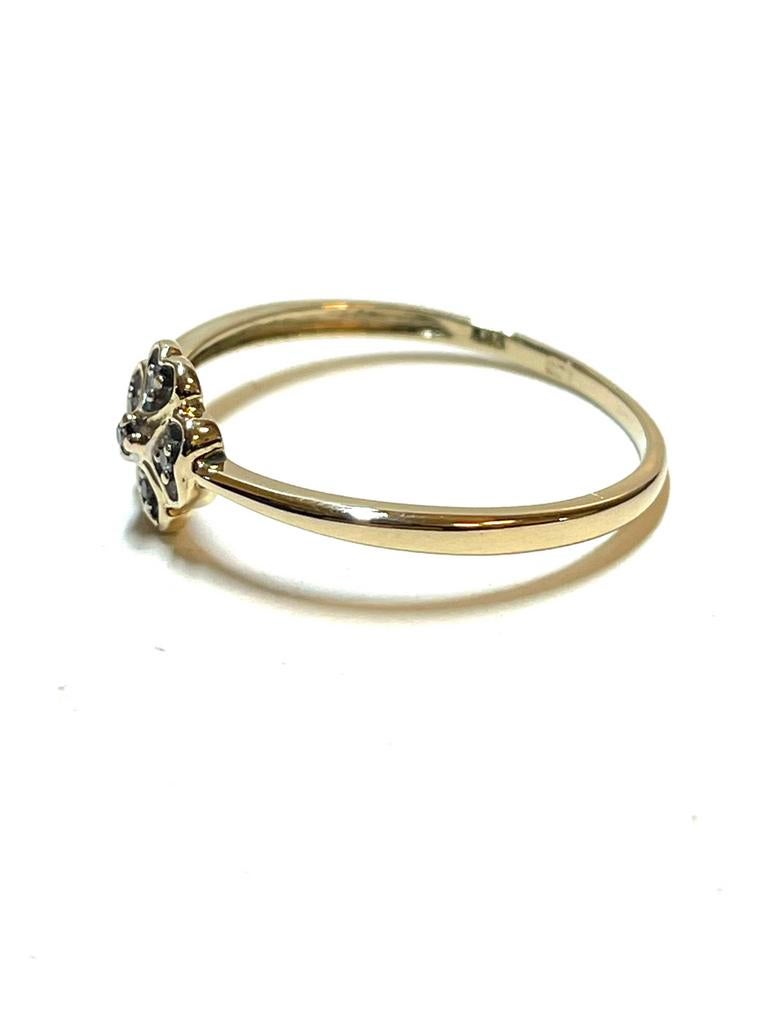 14k gouden ring met diamanten, 18 tot 19, -, -, Ophalen of Verzenden